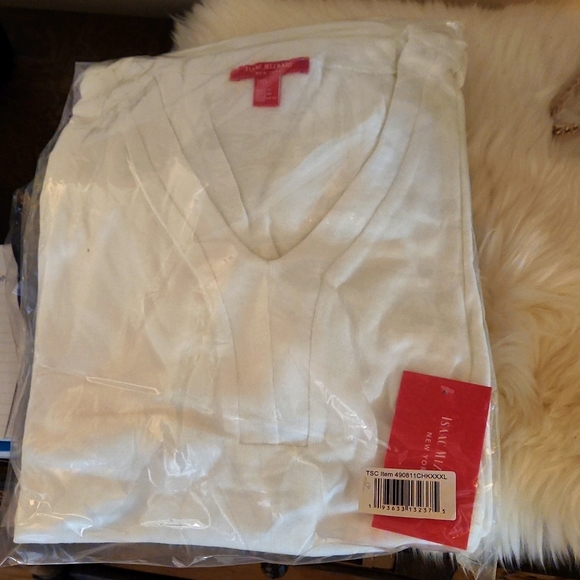 NWT Isaac Mizrahi Knit Top 3/4 Sleeve in White Size 3X - Picture 2 of 3